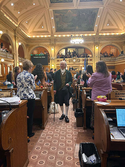 Mr. Jefferson addressed the South Dakota State Legislature, initiating their semiquincententennial celebration of our nation's birth.